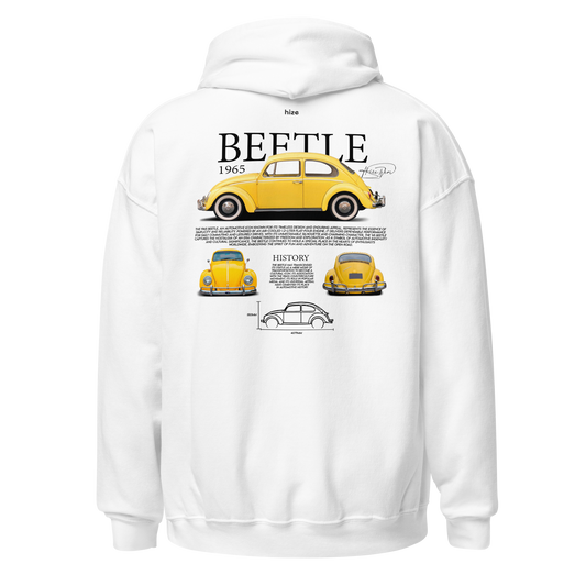 Volkswagen Beetle 1965 Hoodie - White Back View