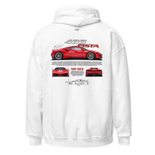 Ferrari 488 Pista Hoodie - White Back