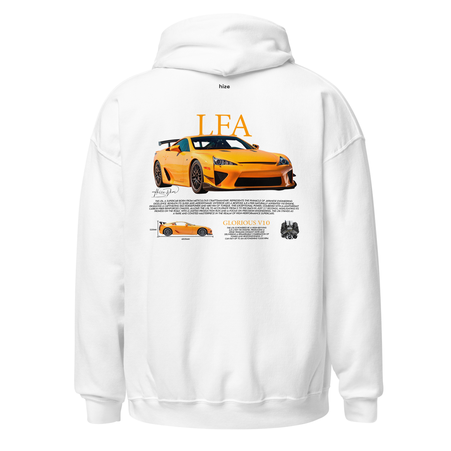Lexus LFA Hoodie - White Back