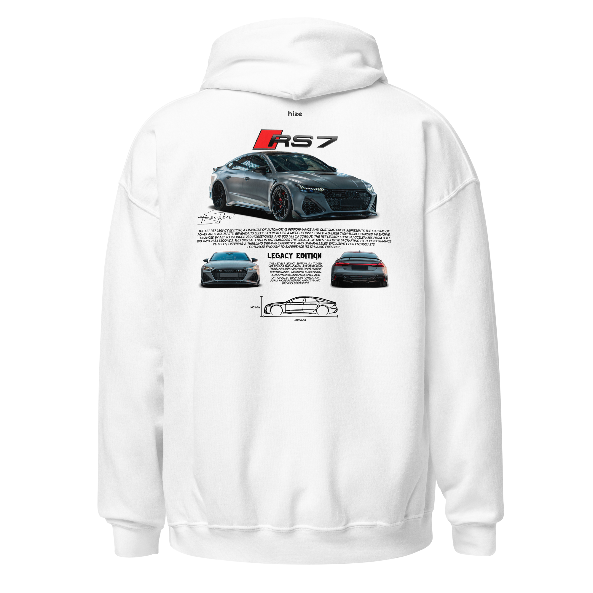 AUDI RS 7 Hoodie - White Back
